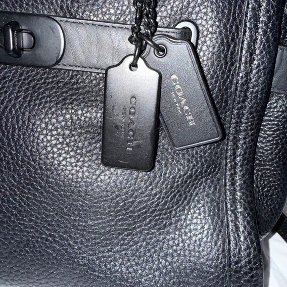 Coach Swagger Satchel – RARE Smooth Black Leather Metal Hardware Luxury Handbag - Picture 2 of 16